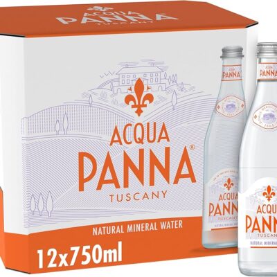 Acqua Panna Non Carbonated Natural Mineral Water with Low Mineral Content, 750 ml, Pack of 12