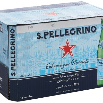 San Pellegrino Sparkling Natural Mineral Water Glass - 500Ml (Pack Of 24)